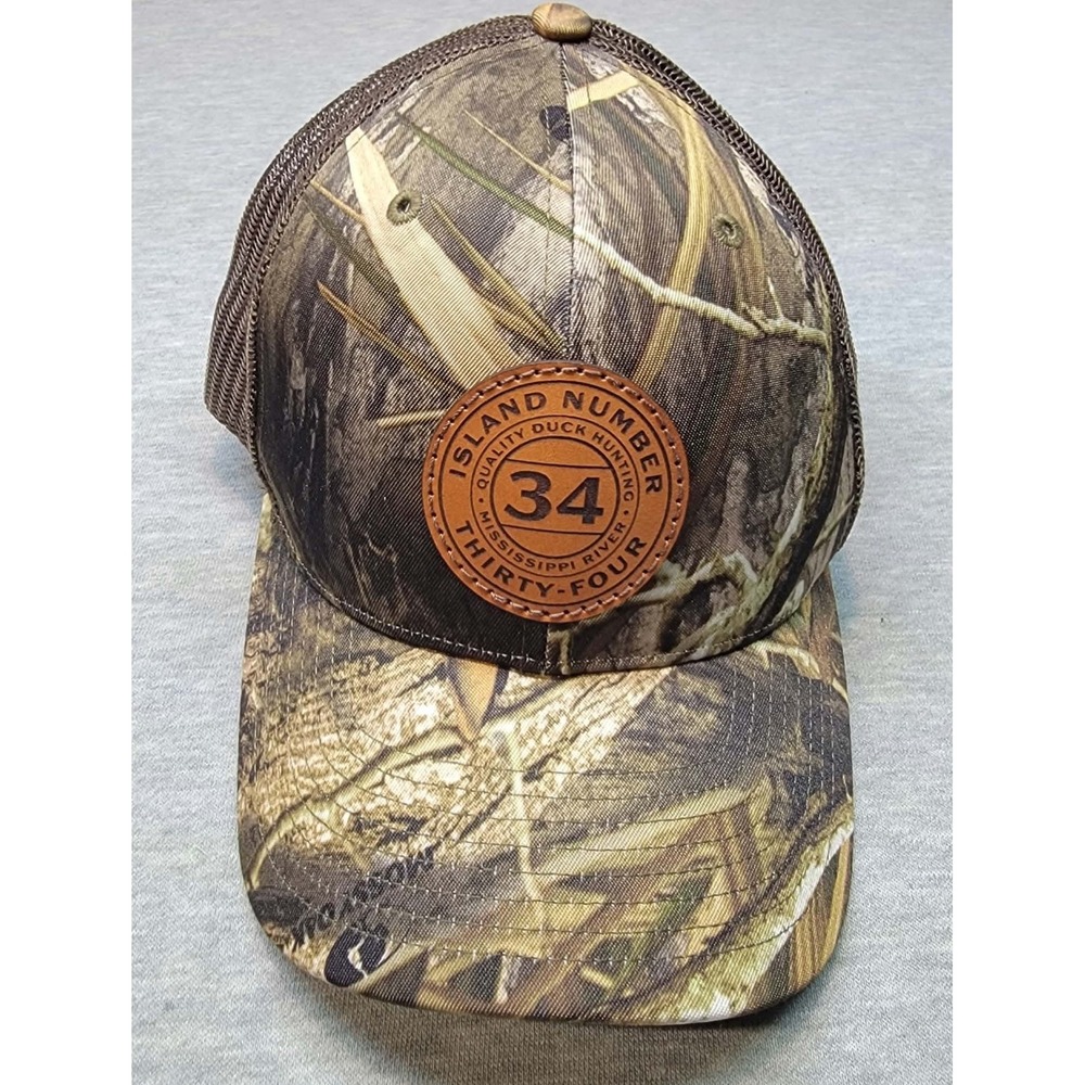 Richardson 112P Camo Hat Island Number 34 Private Waterfowl Hunting Trucker Cap